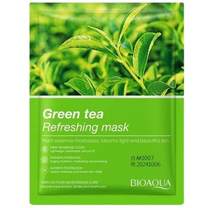 1000114466.jpg Bioaqua Green Tea Refreshing Facial Sheet Mask - Image 1