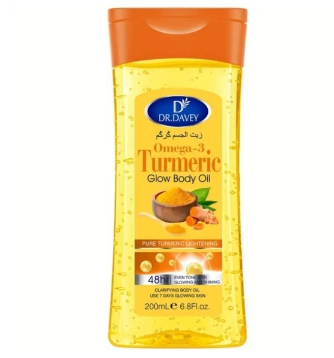 1000115646.jpg Dr Davey Omega_3 Tumeric Glow body oil 200ml - Image 1