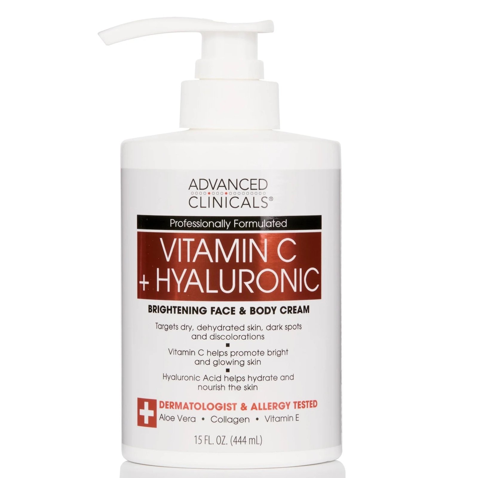 img_1669.jpeg Advanced Clinicals Vitamin C + Hyaluronic Brightening Cream 444ml | Face & Body Hydration - Image 1